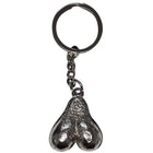 Silberner metall-schlüsselanhänger diabolo picante mit texturiertem birnenförmigem anhänger ideal für originelle geschenke