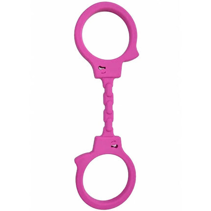 Diablo picante pink silikon handschellen mit verspieltem cartoon gesicht ideal für diverty sex spaß