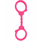 Pink silikon-handfesseln in form eines keychains für diverty sex spiele und accessoires