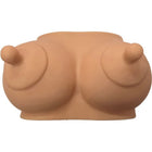 Beiges silikon brustförmiges sparschwein namens diablo picante hellton für massagezwecke
