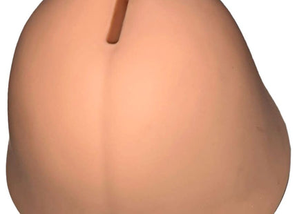Beige silikon sparschwein in form eines eichel namens diablo picante mit schlitz zum münzeneinwurf