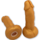 Oranger silikon dildo mit strukturierter oberfläche und abgerundetem sockel aus der serie diablo picante gold 22,5 cm