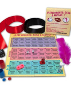Diablo picante spiel wagen kuss oder wahrheit spielbrett mit buntem kariertem spielfeld und spielzubehör