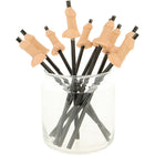 Beige silikon penis-strohhalme mit schwarzen plastikspitzen in klares glas gestellt tasche mit 10 natürlichen diablo picante