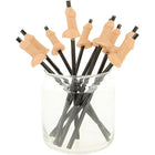 Beige silikon penis-strohhalme mit schwarzen plastikspitzen in klares glas gestellt tasche mit 10 natürlichen diablo picante