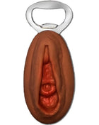 Brauner und roter skorperter flaschenöffner mit silberner metallkappe im vaginaförmigen design diablo picante mulatto