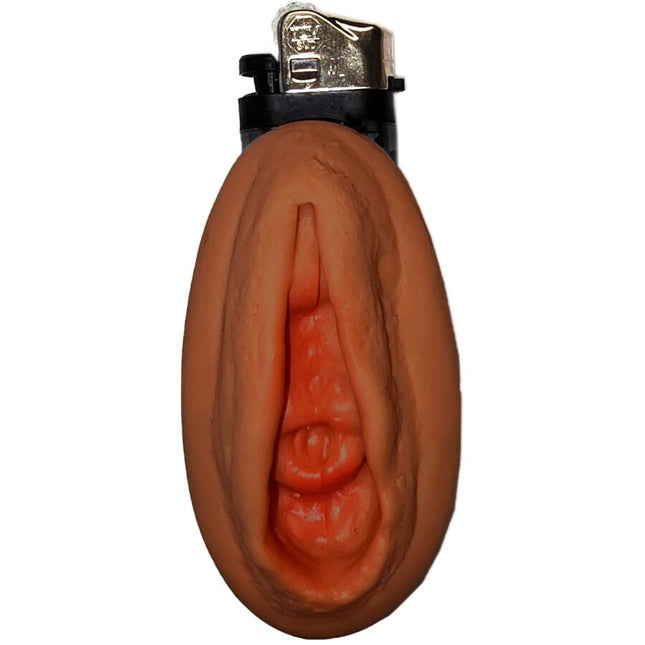 Brauner silikon novelty leichter diablo picante vagina-leichter mulatto mit schwarzem silbernem zündmechanismus