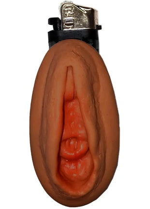 Brauner silikon novelty leichter diablo picante vagina-leichter mulatto mit schwarzem silbernem zündmechanismus