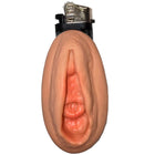 Pink silikon novelty leichter cover mit realistischem vaginaldesign und schwarzer plastikbasis für diablo picante leicht