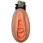 Pink silikon novelty leichter cover mit realistischem vaginaldesign und schwarzer plastikbasis für diablo picante leicht