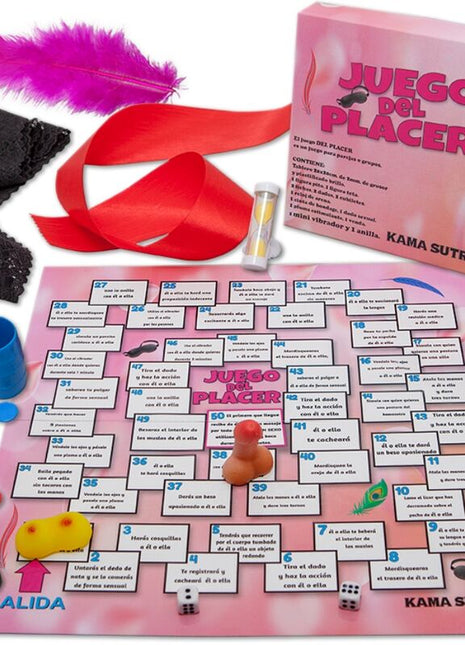 Diablo picante vergnügungsspiel pinkes spielbrett mit nummerierten feldern und kama sutra branding spiel des vergnügens