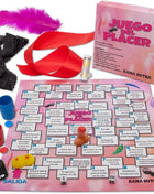 Diablo picante vergnügungsspiel pinkes spielbrett mit nummerierten feldern und kama sutra branding spiel des vergnügens