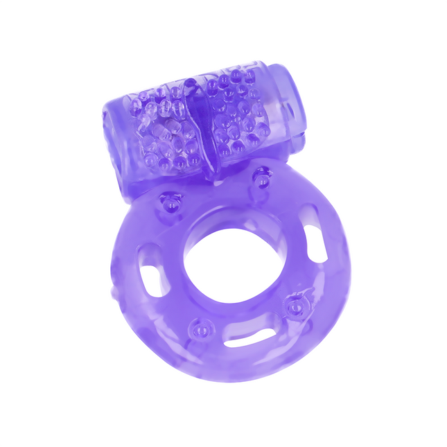 Lila silikonring diabolo picante mit strukturierter, knopfiger roller-kopf für vibrationsmassage