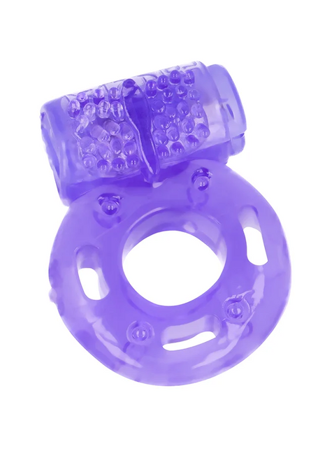 Lila silikonring diabolo picante mit strukturierter, knopfiger roller-kopf für vibrationsmassage