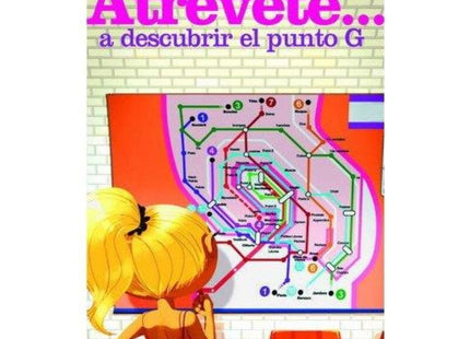 Der buchcover von Diablo Picante zeigt eine bunte u-Bahn karte mit mehreren linien und stationen auf orangefarbenem hintergrund