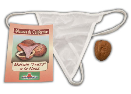 Weißer mesh-thong mit dünnen trägern und dreieckigem ausschnitt im stil diabolo picante walnuts