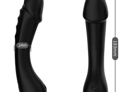 Schwarze silikon dildo vibrator g-spot mit einer strukturierten griff und einer glatten oberfläche 24 bis 40 mm breit