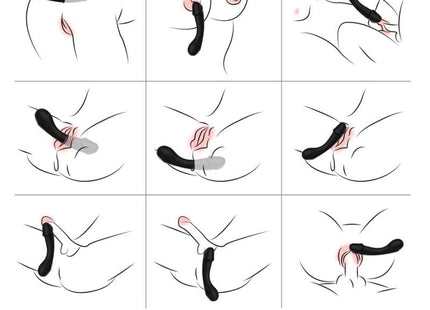 Schwarzer silikon dildo vibrator mit texturiertem griff und abgerundetem spitzen für g-punkt stimulation