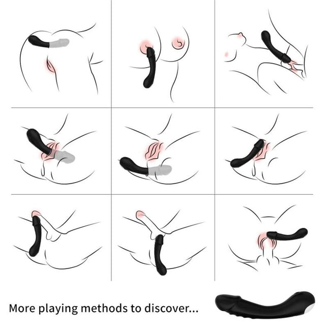 Schwarzer silikon dildo vibrator mit texturiertem griff und abgerundetem spitzen für g-punkt stimulation