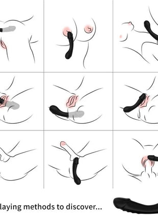 Schwarzer silikon dildo vibrator mit texturiertem griff und abgerundetem spitzen für g-punkt stimulation