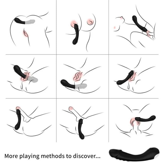 Schwarzer silikon dildo vibrator mit texturiertem griff und abgerundetem spitzen für g-punkt stimulation