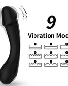 Schwarzer dildo vibrator aus silikon mit neun vibrationsmodi zur g-punkt stimulierung