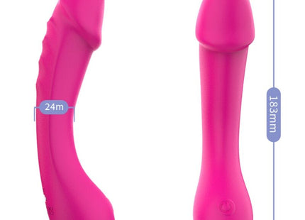 Vibranter pinker silikon dildo vibrator mit texturierter grifffläche und abgerundetem kopf für g-punkt stimulation