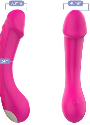 Vibranter pinker silikon dildo vibrator mit texturierter grifffläche und abgerundetem kopf für g-punkt stimulation