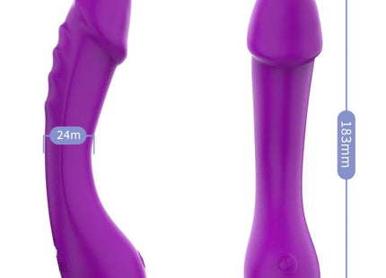 Lila silikon dildo vibrator mit texturiertem griff und abgerundetem kopf für g-punkt stimulation