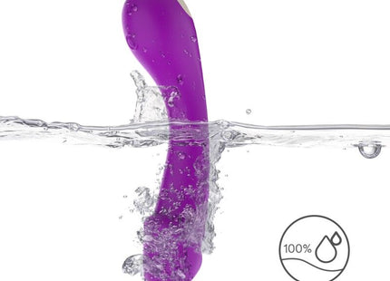 Lila silikon dildo vibrator mit glattem, gebogenem design und weißem akzent am oberen ende für g-punkt stimmung