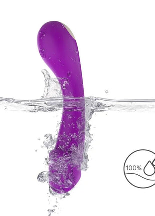 Lila silikon dildo vibrator mit glattem, gebogenem design und weißem akzent am oberen ende für g-punkt stimmung