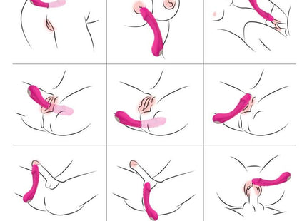 Rosa silikon dildo vibrator mit gerundeten enden und geschwungener form für g-punkt stimulation