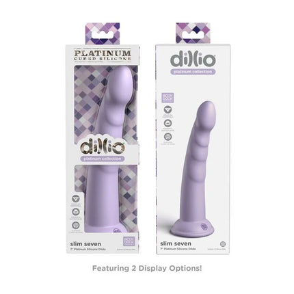 DILLIO - SLIM SEVEN - 17,78 CM - VIOLETT - Dildo mit Saugnapf