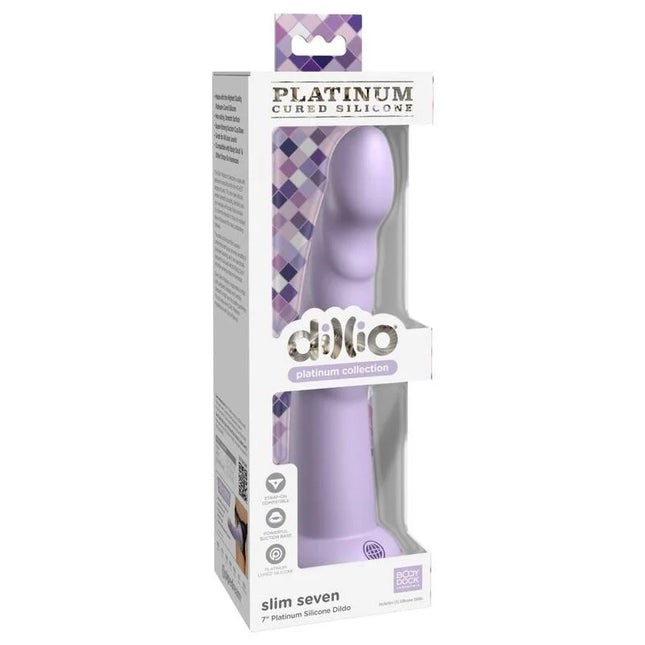 DILLIO - SLIM SEVEN - 17,78 CM - VIOLETT - Dildo mit Saugnapf