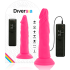 Flexibler dildo diversia rosa 23 cm aus silikon mit vibration und saugnapfbasis plus zwei schwarze fernbedienungen