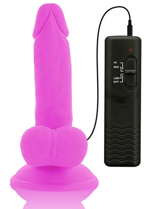 Diversia flexibler vibrierender dildo in lila 17 cm mit pinkem silikon und schwarzer fernbedienung