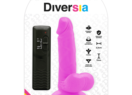 Pink silikon diversia flexibler vibrierender dildo 17 cm mit saugnapf und fernbedienung