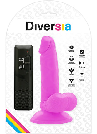 Pink silikon diversia flexibler vibrierender dildo 17 cm mit saugnapf und fernbedienung