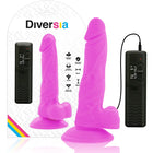 Vibrant pink diversia flexibler vibrierender dildo lila 18 cm mit zwei modellen und schwarzen fernbedienungen
