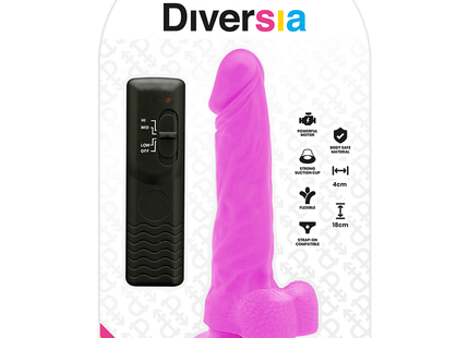 Rosa diversia flexibler vibrierender dildo 18 cm mit schwarzer fernbedienung für erwachsene