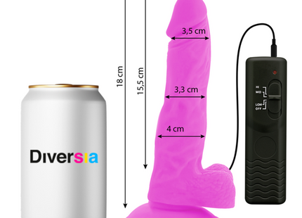 Pink silikon vibrierender dildo mit schwarzer fernbedienung vielseitig und flexibel 18 cm lang 4 cm dick