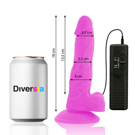 Pink silikon vibrierender dildo mit schwarzer fernbedienung vielseitig und flexibel 18 cm lang 4 cm dick