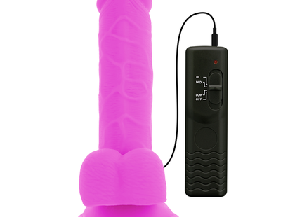 Vibrant pink silikon dildo mit flexibel vibrierender funktion und schwarzer fernbedienung 20,5 cm lang