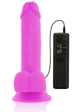 Vibrant pink silikon dildo mit flexibel vibrierender funktion und schwarzer fernbedienung 20,5 cm lang