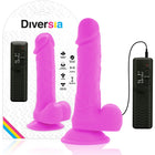 Vibranter pinkfarbener silikon dildo diversia mit saugnapfbasis und fernbedienung 20,5 cm lang 4,2 cm breit
