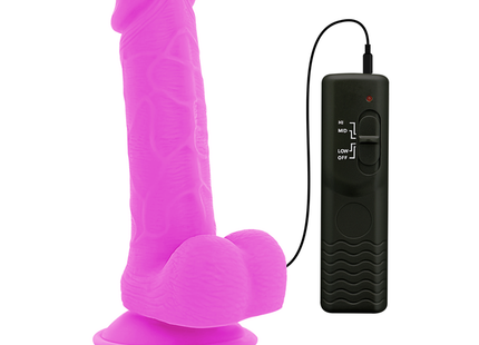Diversia flexibler vibrierender dildo lila 20 5 cm mit pinkem silikon und schwarzer fernbedienung