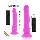 Vibranter rosa silikon dildo mit flexibler vibration und zwei steuerungen von diversia in lila 21 cm lang
