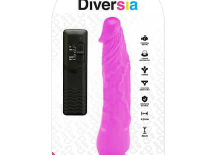 Rosa diversia flexibler vibrierender dildo mit strukturierter oberfläche und saugnapfbasis 21 cm lang