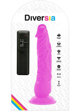 Rosa diversia flexibler vibrierender dildo mit strukturierter oberfläche und saugnapfbasis 21 cm lang
