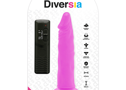 Pink diversia flexibler vibrierender dildo 23 cm mit saugnapf und fernbedienung
